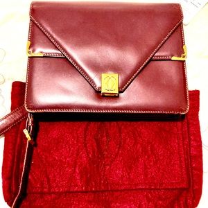 Authentic Must de Cartier Logo Envelope Crossbody